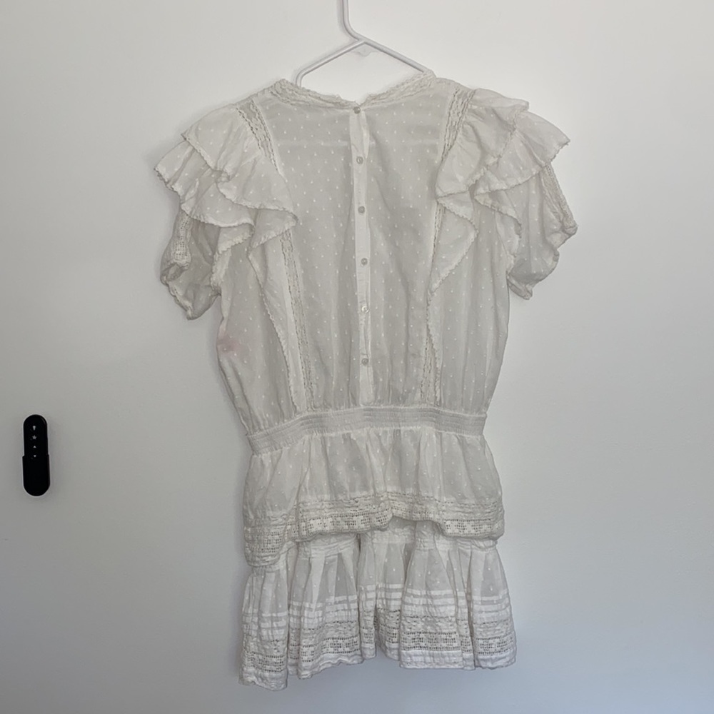 Maia Bergman Mery White Cotton Ruffle Mini Dress - Picture 10 of 14
